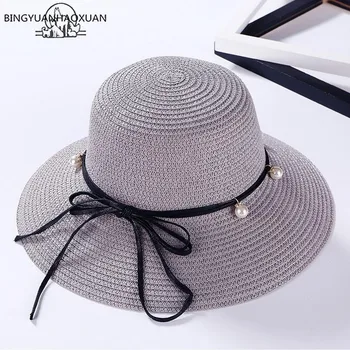 BINGYUANHAOXUAN Spring Summer Hats For Women Flower Beads Wide Brimmed Jazz Panama Hat Cap Feminino Sun Visor Beach Hat Cappello
BINGYUANHAOXUAN Spring Summer Hats For Women Flower Beads Wide Brimmed Jazz Panama Hat Cap Feminino Sun Visor Beach Hat Cappello