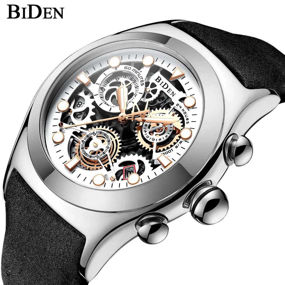 BIDEN Top Brand Classic Men Skeleton Mechanical Watch Men Waterproof Leather Strap Sports Watches Luxury fashion Automatic Clock
BIDEN Top Brand Classic Men Skeleton Mechanical Watch Men Waterproof Leather Strap Sports Watches Luxury fashion Automatic Clock