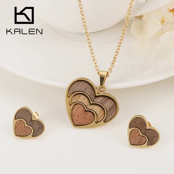 Kalen New Bohemia Heart Stainless Steel Necklaces & Earrings Sets Artificial Wood Jewelry Sets Women Sweetheart Engagement Gifts
Kalen New Bohemia Heart Stainless Steel Necklaces & Earrings Sets Artificial Wood Jewelry Sets Women Sweetheart Engagement Gifts