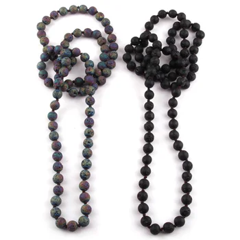 MOODPC Bohemian Jewelry long knotted Natural Black Lava Stone Necklace For Women Statement Necklaces
MOODPC Bohemian Jewelry long knotted Natural Black Lava Stone Necklace For Women Statement Necklaces