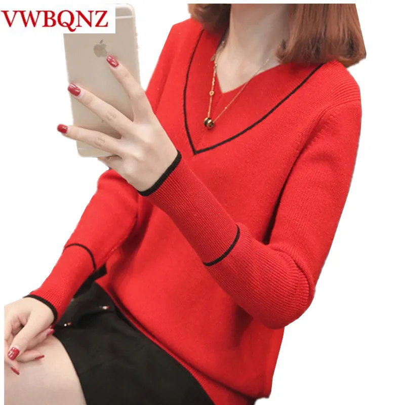 Warm Sweater Women Soft Pullovers 2019 Fashion New Autumn Winter Loose Tops V-neck Long-sleeve Knitted Sweater Coat Plus size 3X
Warm Sweater Women Soft Pullovers 2019 Fashion New Autumn Winter Loose Tops V-neck Long-sleeve Knitted Sweater Coat Plus size 3X