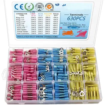 630PCS Heat Shrink Connectors, Electrical Wire Connectors Crimp Connectors, Insulated Automotive Marine Waterproof Wire Terminal
630PCS Heat Shrink Connectors, Electrical Wire Connectors Crimp Connectors, Insulated Automotive Marine Waterproof Wire Terminal