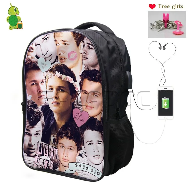 Ansel Elgort Overlay Backpack for Teenagers College Students USB Charge Headphone Jack Laptop Backpack Women Men Travel Bags
Ansel Elgort Overlay Backpack for Teenagers College Students USB Charge Headphone Jack Laptop Backpack Women Men Travel Bags