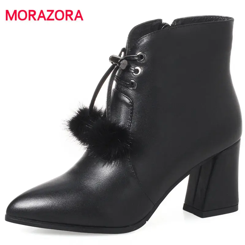 MORAZORA 2018 new autumn winter square heel genuine leather boots fashion pointed toe high heel women boots short plush boots
MORAZORA 2018 new autumn winter square heel genuine leather boots fashion pointed toe high heel women boots short plush boots