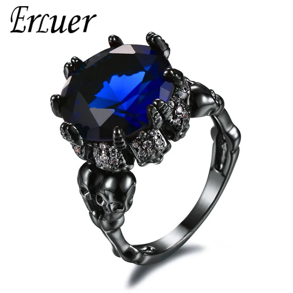 Gothic Skull Fashion Round Multicolor Big Crystal Zircon Black Gun Plated Rings For Women Party Jewelry Trendy Love gifts ring
Gothic Skull Fashion Round Multicolor Big Crystal Zircon Black Gun Plated Rings For Women Party Jewelry Trendy Love gifts ring