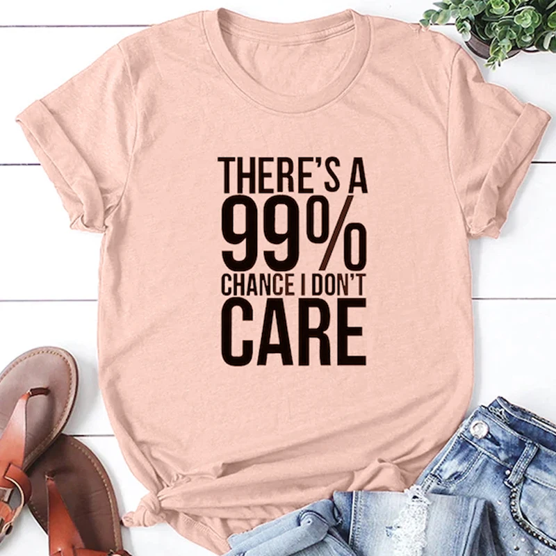 There's A 99% Chance I Don't Care Sarcastic T-shirt Unisex Funny Slogan Youth Tshirt Summer Casual Hipster Grunge Cotton Tee Top
There's A 99% Chance I Don't Care Sarcastic T-shirt Unisex Funny Slogan Youth Tshirt Summer Casual Hipster Grunge Cotton Tee Top
