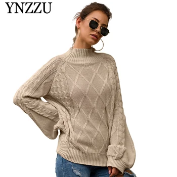 YNZZU 2019 Autumn Winter Solid Women Pullover Sweater Lantern sleeve turtleneck Knitted Pullover tops Femme loose Jumper YT670
YNZZU 2019 Autumn Winter Solid Women Pullover Sweater Lantern sleeve turtleneck Knitted Pullover tops Femme loose Jumper YT670