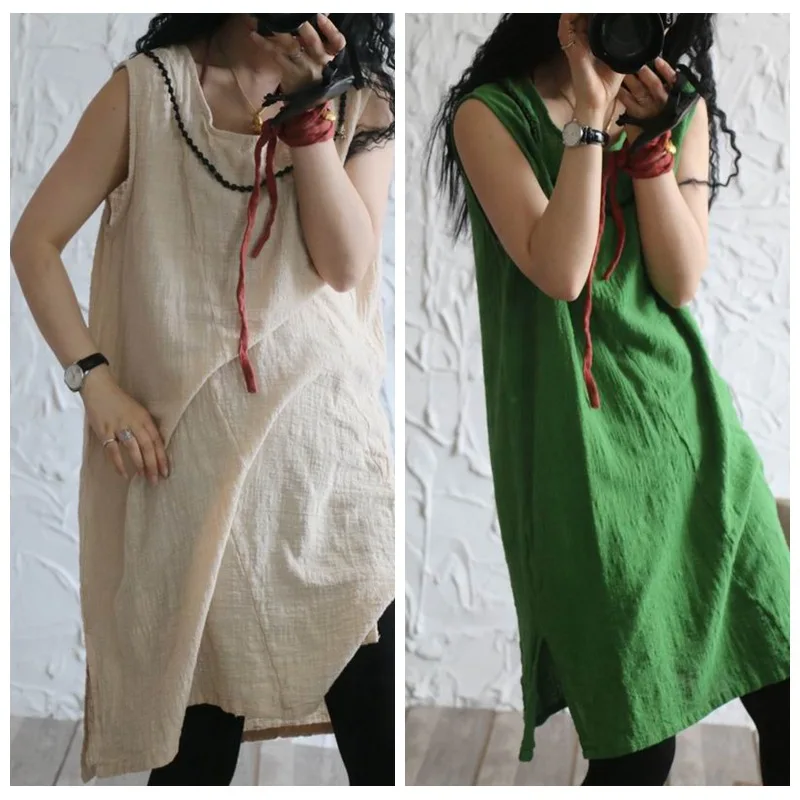 YoYiKamomo summer women dress Original loose thin cotton linen dress sleeveless dress long dress hot sale big size loose women
YoYiKamomo summer women dress Original loose thin cotton linen dress sleeveless dress long dress hot sale big size loose women