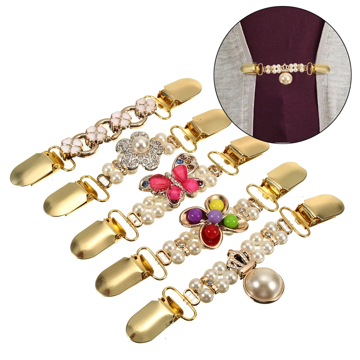 New Duck Clips Flexible Beaded Pearl Shawl Blouse Shirt Sweater Cardigan Collar Sweater Chain Clothing Accessories
New Duck Clips Flexible Beaded Pearl Shawl Blouse Shirt Sweater Cardigan Collar Sweater Chain Clothing Accessories