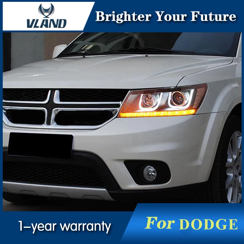 HID Headlights For Dodge Journey JCUV LED Headlight 2008-2015 Land Rover Style Head Lamps