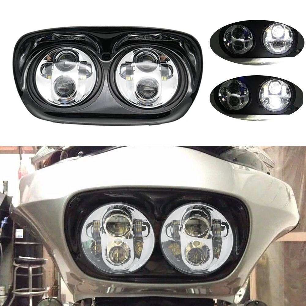 Set 5.75 Inch for Harley Motorcycle Projector Daymaker Dual LED Headlight For Harley-davidson Road Glide Dual Headlamps (36)