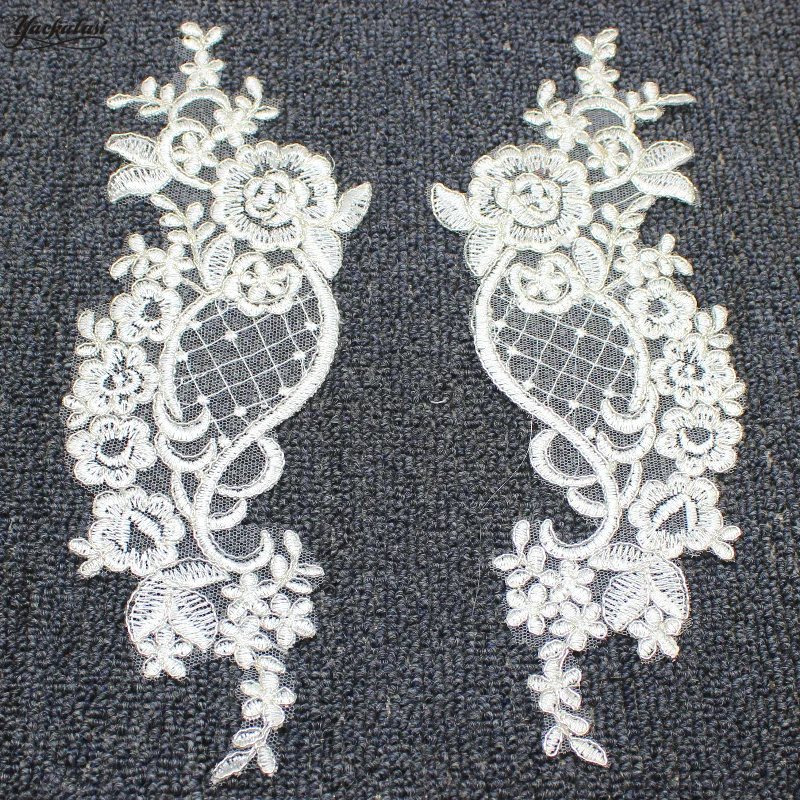 YACKALASI Wedding Appliqued Flower Lace 3D Flower Embroidered Mirror Pairs Patches Sewing Silver Grilles Accessories 27.5*9.5cm
YACKALASI Wedding Appliqued Flower Lace 3D Flower Embroidered Mirror Pairs Patches Sewing Silver Grilles Accessories 27.5*9.5cm
