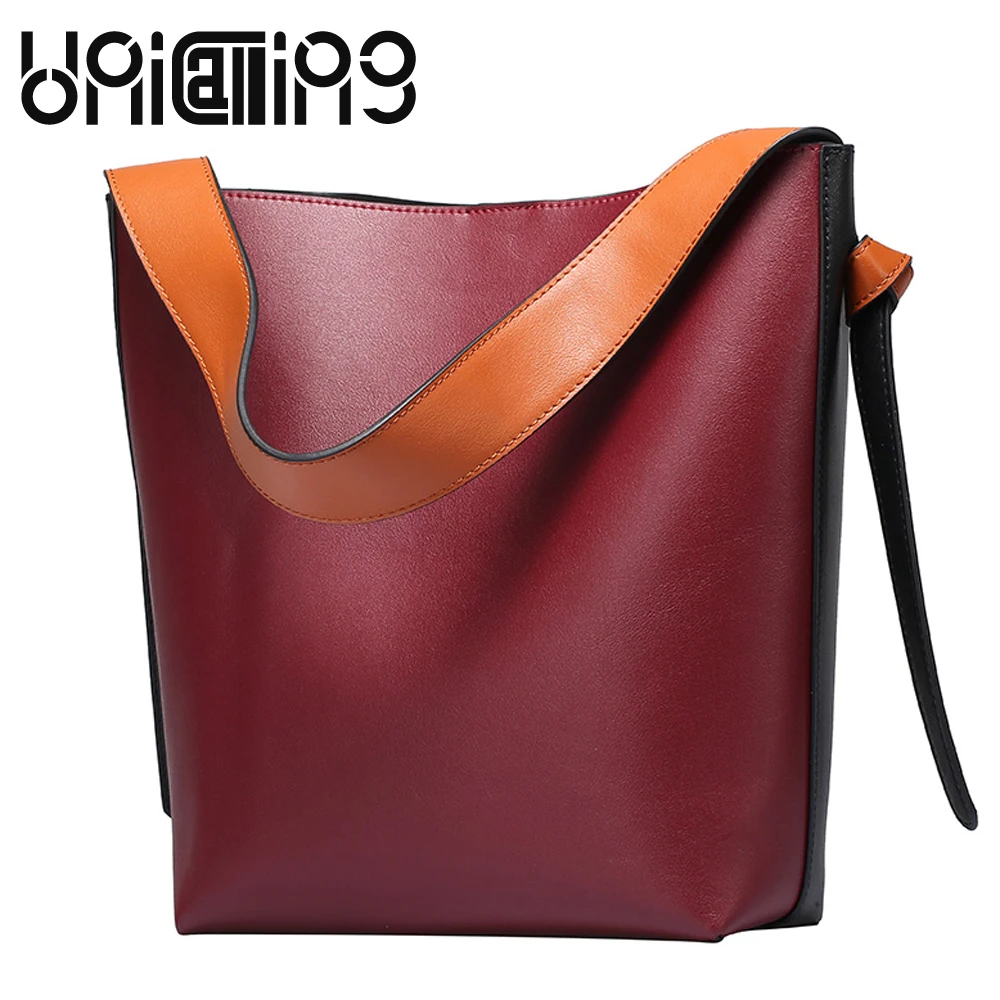 Stylish women tote bag color panelled bucket bag shoulder bag cow split leather trendy panelled women leisure shopping bag
Stylish women tote bag color panelled bucket bag shoulder bag cow split leather trendy panelled women leisure shopping bag