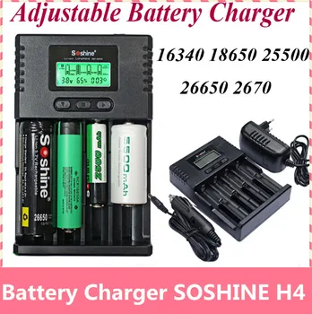New Arrive Soshine H4 LCD Smart Universal Adjustable Current Charger for 26650 18650 16340 Li-ion LiIFePO4 NiMH 1.2V C AA AAA 
New Arrive Soshine H4 LCD Smart Universal Adjustable Current Charger for 26650 18650 16340 Li-ion LiIFePO4 NiMH 1.2V C AA AAA