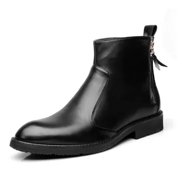 Genuine Leather Cowhide Winter Boots Men High Top Chelsea Boots British Fashion Style Black Leather Boots Zipper
Genuine Leather Cowhide Winter Boots Men High Top Chelsea Boots British Fashion Style Black Leather Boots Zipper