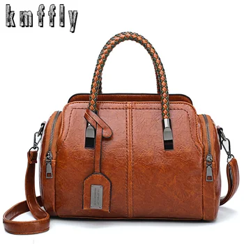 KMFFLY Vintage Leather Handbags Women Bag High Quality Casual Female Crossbody Bags Tote Famous Brand Shoulder Bag Ladies Bolsos 
KMFFLY Vintage Leather Handbags Women Bag High Quality Casual Female Crossbody Bags Tote Famous Brand Shoulder Bag Ladies Bolsos