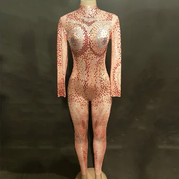 Sexy Sparkling Crystals Jumpsuits Stretch Rhinestones Bodysuit Nightclub Women Dance Show Prom Party One-piece Stage Wear DJ DS
Sexy Sparkling Crystals Jumpsuits Stretch Rhinestones Bodysuit Nightclub Women Dance Show Prom Party One-piece Stage Wear DJ DS