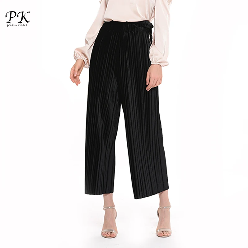 PK Velvet Pants Capris Ladies Black Loose Wide Leg Pant Casual High Waist Bottom Female Fashion Office Wear Trousers Women
PK Velvet Pants Capris Ladies Black Loose Wide Leg Pant Casual High Waist Bottom Female Fashion Office Wear Trousers Women