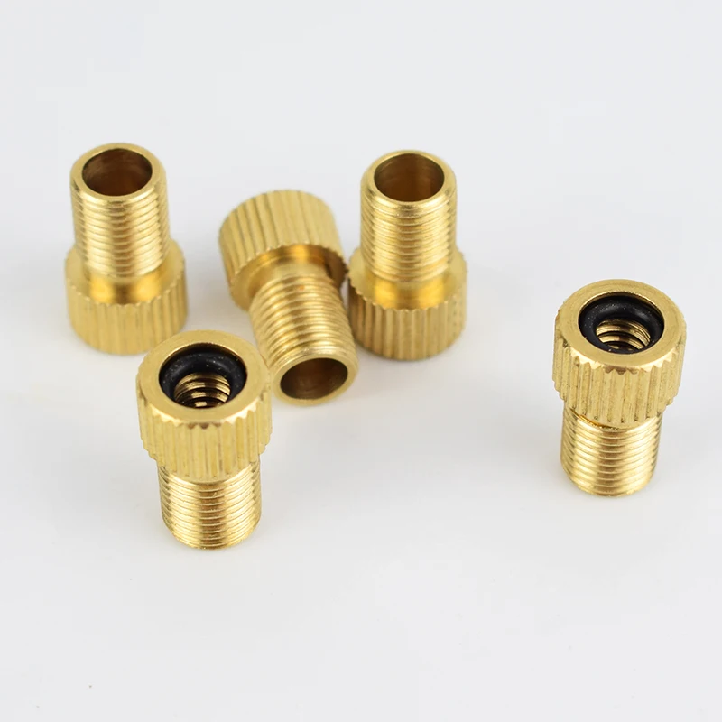 6PC Brass Adaptor Presta To Schrader Bicycle Valve Converter Bike Pump Connector