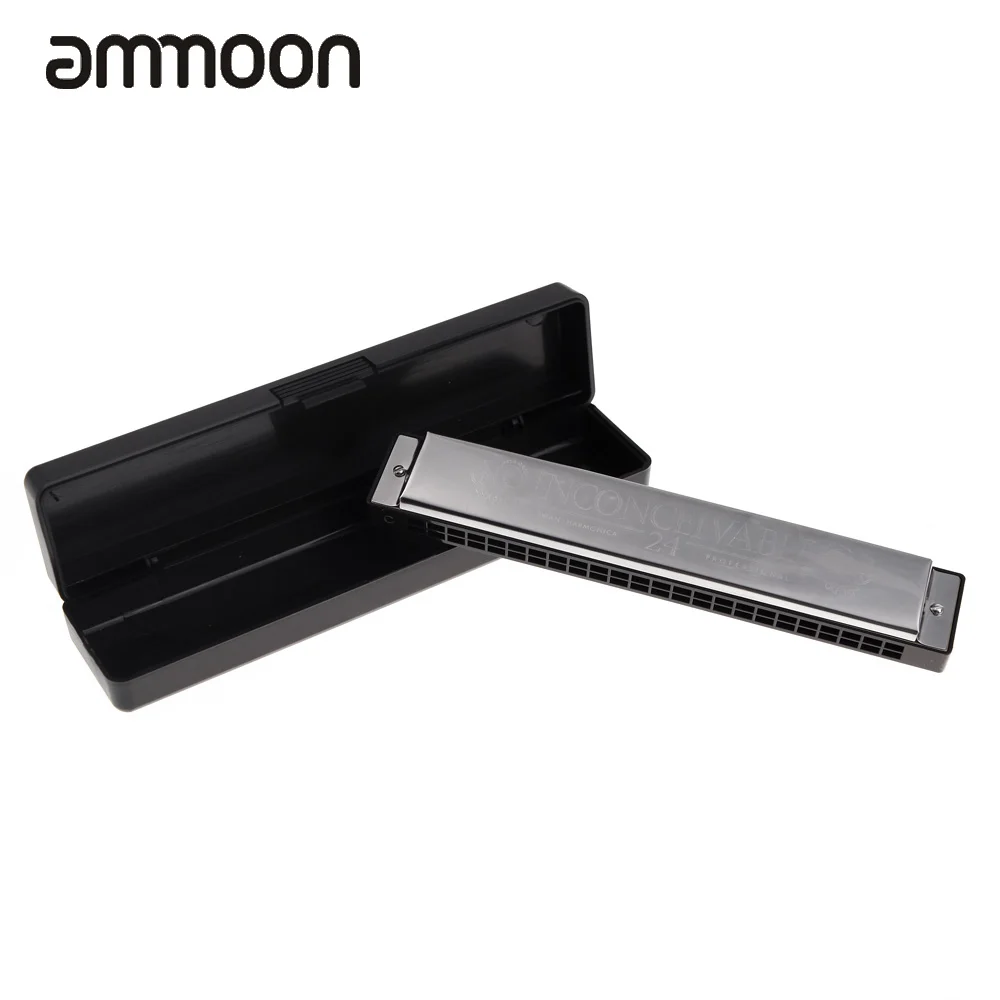 Hot Sale Tremolo Harmonica Mouth Organ 24 Double Holes with 48 Reeds Key of C Free Reed Wind Instrument with Silver Case
Hot Sale Tremolo Harmonica Mouth Organ 24 Double Holes with 48 Reeds Key of C Free Reed Wind Instrument with Silver Case