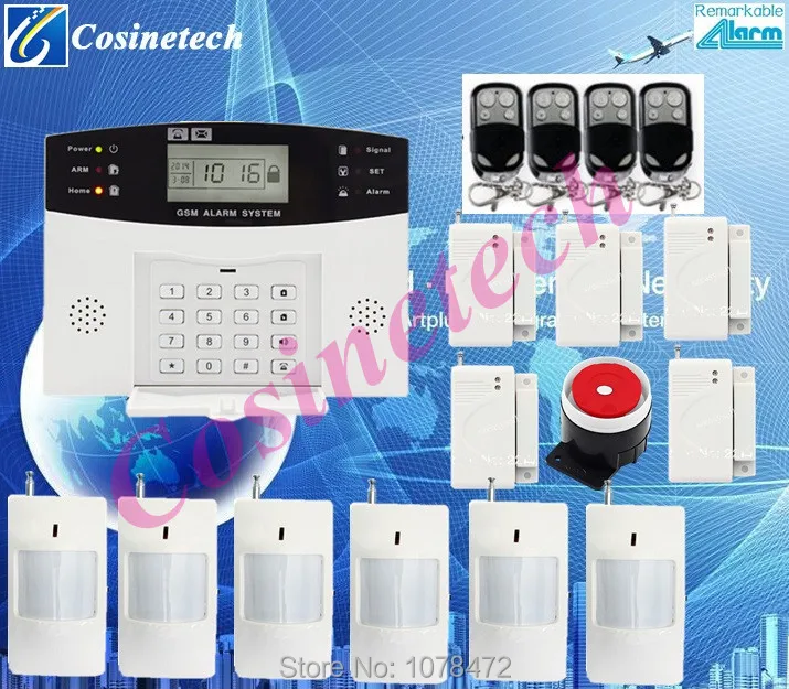 

LCD display burglar alarm system in English/French/Spanish/Czech/Romanian for option GSM 850/900/1800/1900MHz home alarm system
