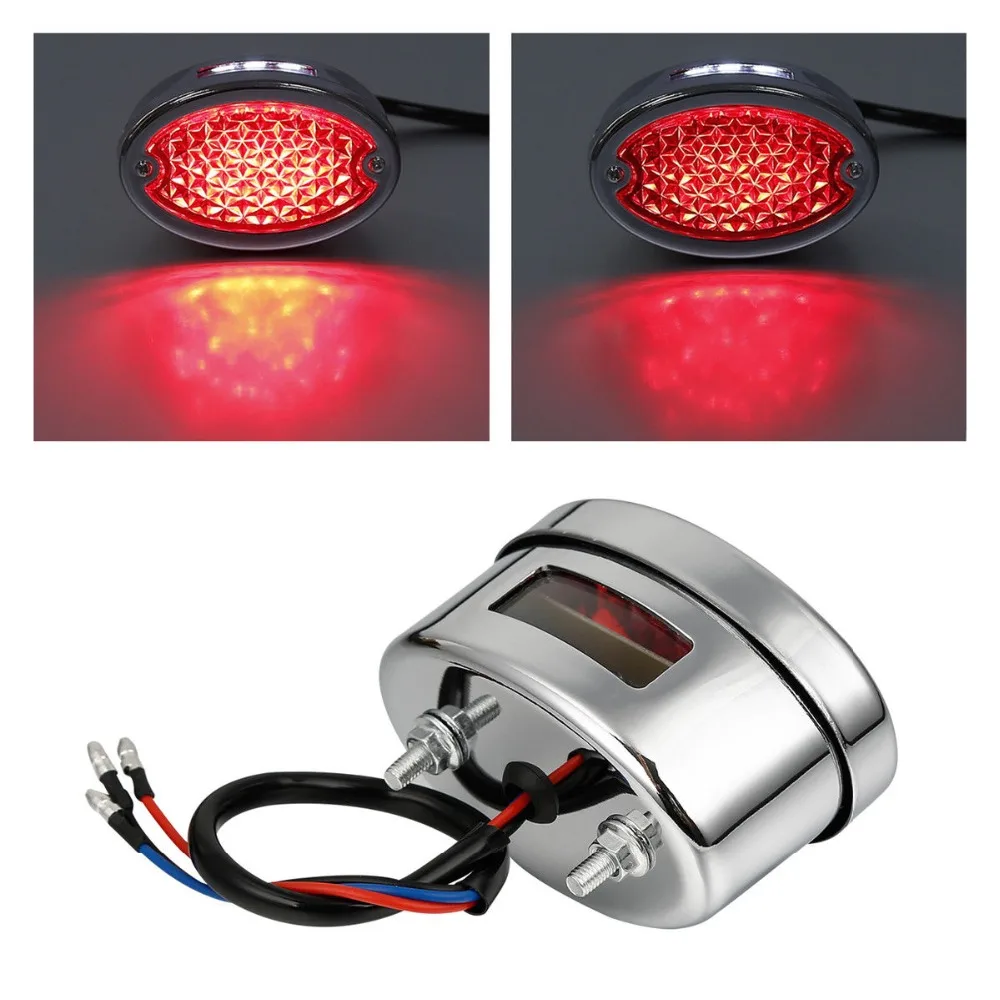 Oval Black/Chrome LED Rear Tail Running Light Brake Lamp For Softail Slim Chopper Bobber Custom 
Oval Black/Chrome LED Rear Tail Running Light Brake Lamp For Softail Slim Chopper Bobber Custom