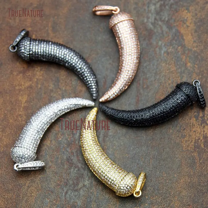 New Micro Pave Clear Cubic Zircon Beads Horn Tusk Tibetan Pendant Copper Jewelry In 45*12 mm PM10463
New Micro Pave Clear Cubic Zircon Beads Horn Tusk Tibetan Pendant Copper Jewelry In 45*12 mm PM10463
