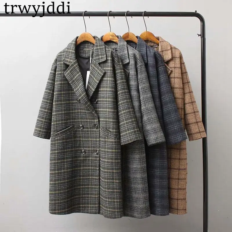 2019 NEW Fashion Autumn Winter Blazer Women Plaid Woolen Coat Double Breasted Wool Blends Jacket Outerwear Female Overcoat N187
2019 NEW Fashion Autumn Winter Blazer Women Plaid Woolen Coat Double Breasted Wool Blends Jacket Outerwear Female Overcoat N187