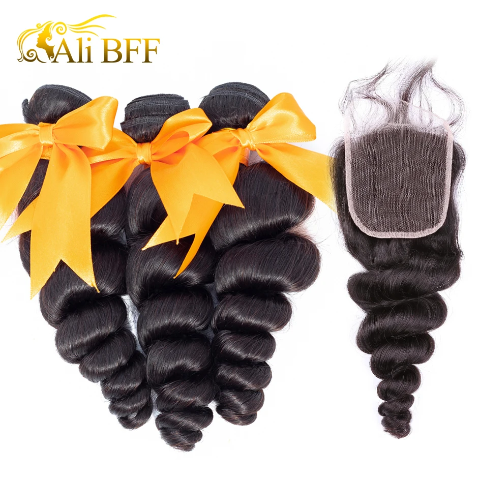 ALI BFF Loose Wave Bundles With Closure Peruvian Human Hair Bundles With Closure Natural Color Remy Hair Weave 3 Bundles&Closure
ALI BFF Loose Wave Bundles With Closure Peruvian Human Hair Bundles With Closure Natural Color Remy Hair Weave 3 Bundles&Closure