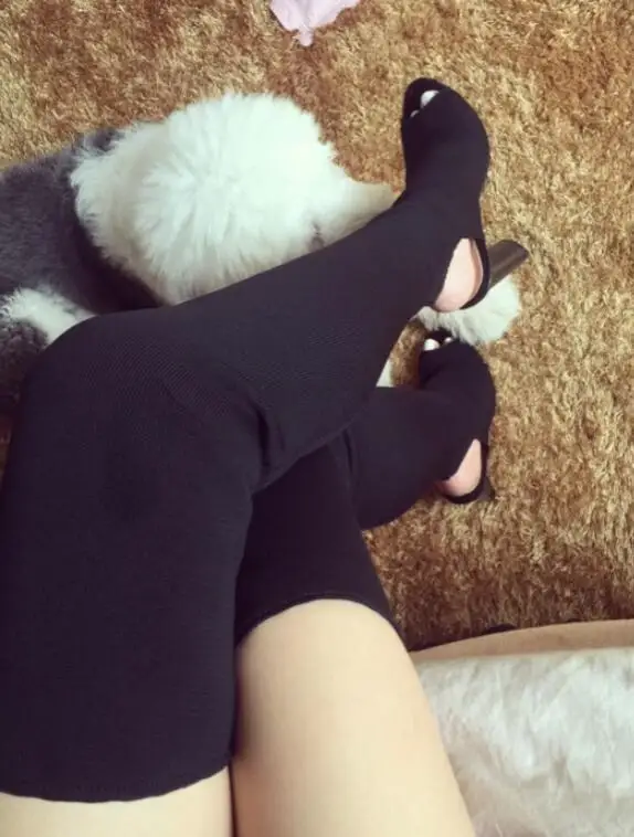 Hot Selling 2019 Stretch Fabric Over-the-knee Women Boots Sexy Square Heel Long Boots Fashion Pointed Toe Sandals Ankle Boots
Hot Selling 2019 Stretch Fabric Over-the-knee Women Boots Sexy Square Heel Long Boots Fashion Pointed Toe Sandals Ankle Boots