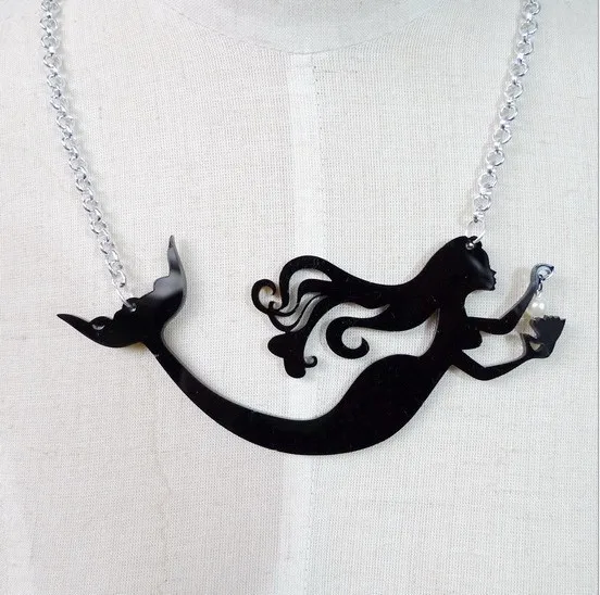 Night Club Women Jewelry Accessories Fashion Punk Metal Chain Acrylic Choker Black Mermaid Necklace
Night Club Women Jewelry Accessories Fashion Punk Metal Chain Acrylic Choker Black Mermaid Necklace