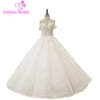 High Quality Waves Skirt Wedding Dresses 2018 Vestido De Noiva Vintage Boat Neck Satin Lace Necklace Ball Gowns Bridal Gowns
High Quality Waves Skirt Wedding Dresses 2018 Vestido De Noiva Vintage Boat Neck Satin Lace Necklace Ball Gowns Bridal Gowns