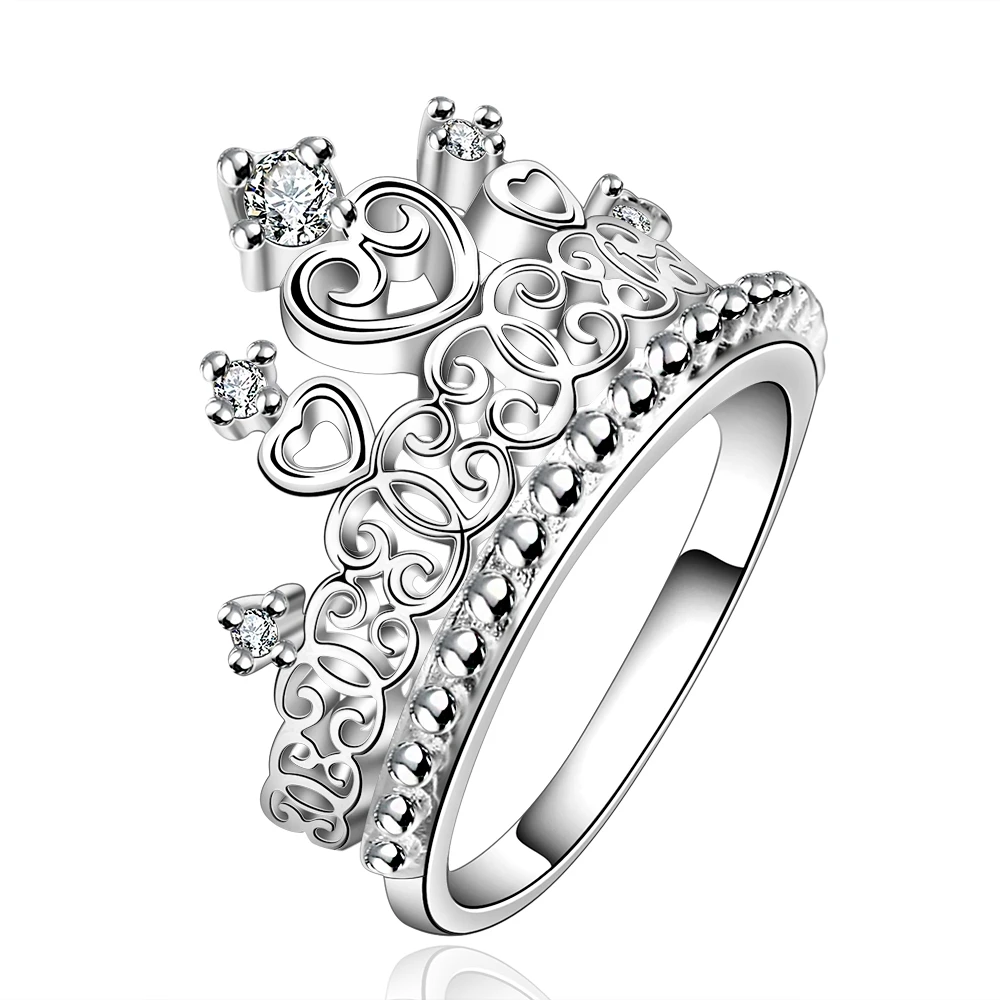 New Fashion Luxury Silver Zirconia Crown Ring Jewelry Silver Plated Women's Wedding Party AAA Zircon Crystal Ring 2019 Gift
New Fashion Luxury Silver Zirconia Crown Ring Jewelry Silver Plated Women's Wedding Party AAA Zircon Crystal Ring 2019 Gift