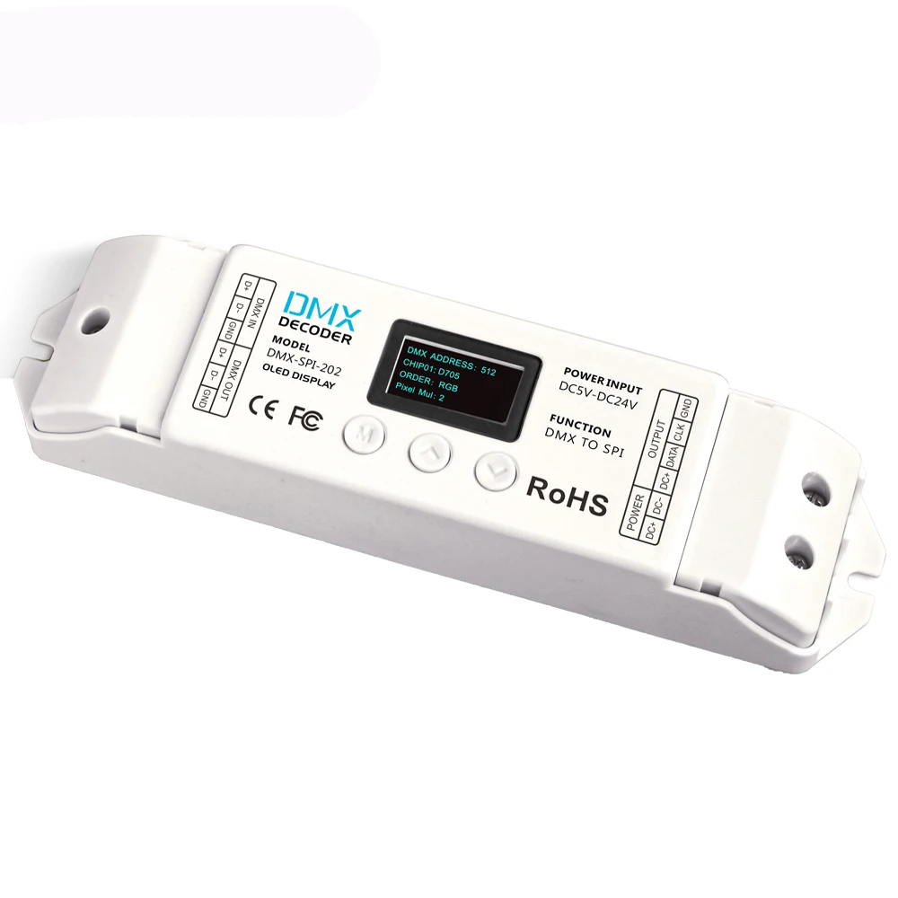 LTECH DMX512 to SPI(TTL) Decoder Drive TM1809 ucs1903 LPD6803 WS2801 WS2812B WS2811 P9813 ICs 16 modes 1024 pixels DMX-SPI-202
LTECH DMX512 to SPI(TTL) Decoder Drive TM1809 ucs1903 LPD6803 WS2801 WS2812B WS2811 P9813 ICs 16 modes 1024 pixels DMX-SPI-202