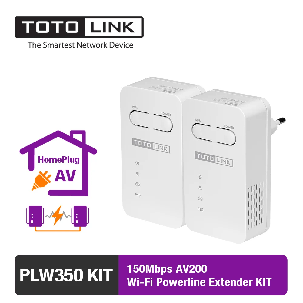 TOTOLINK PLW350 KIT Powerline Adapter, 200M + 150M WiFi, upto 300Meters working distance, 7 Powerline Clients Supported
TOTOLINK PLW350 KIT Powerline Adapter, 200M + 150M WiFi, upto 300Meters working distance, 7 Powerline Clients Supported