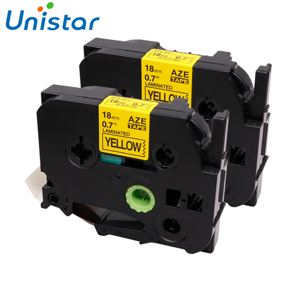 Unistar 2pcs Compatible for Brother P-touch Tape 18mm Black on Yellow TZ-641 Label Tape Printer Label Ribbons TZe-641
Unistar 2pcs Compatible for Brother P-touch Tape 18mm Black on Yellow TZ-641 Label Tape Printer Label Ribbons TZe-641