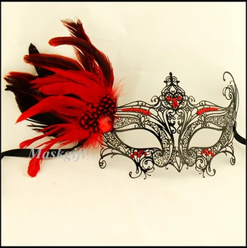 Hot Sell Feather Metal Mask With Red Stones 48pcs Fedex Free Shipping MD002-RBK 2016 Venetian Black Laser Cut Mask
Hot Sell Feather Metal Mask With Red Stones 48pcs Fedex Free Shipping MD002-RBK 2016 Venetian Black Laser Cut Mask