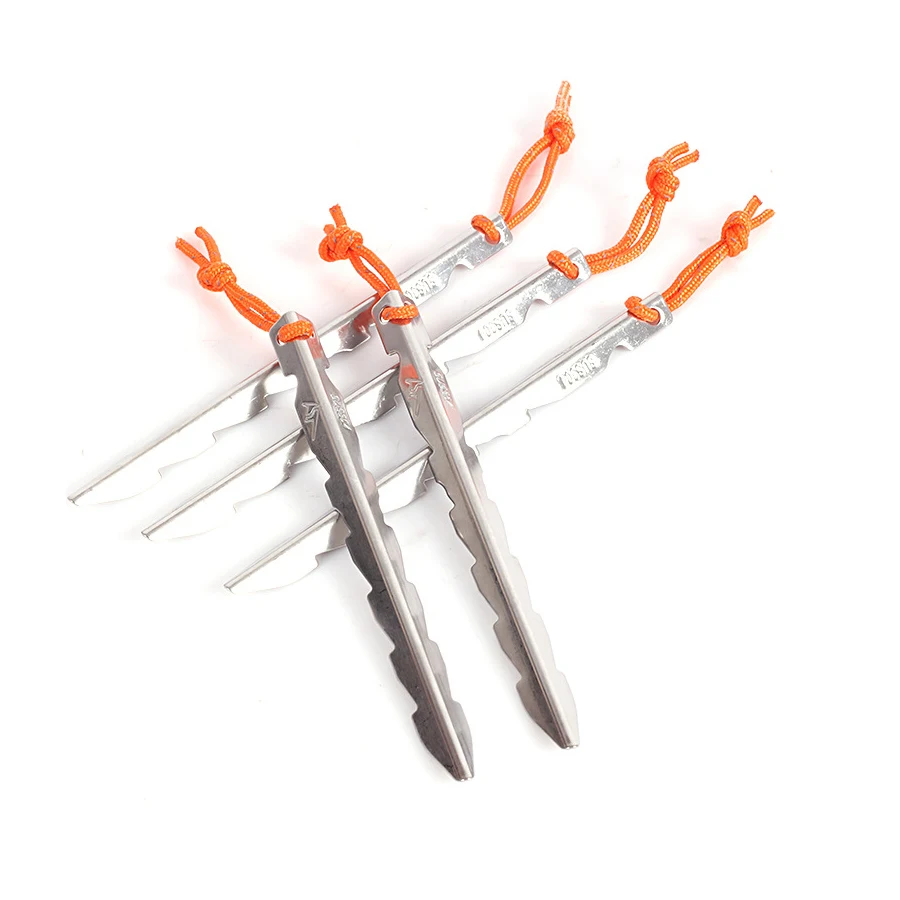 FLYLITTE 6pcs 16.5cm V Shape Metal Tent Peg Spike with Rope Windproof Outdoor Camping Titanium Tent Accessories Tent Stake
FLYLITTE 6pcs 16.5cm V Shape Metal Tent Peg Spike with Rope Windproof Outdoor Camping Titanium Tent Accessories Tent Stake