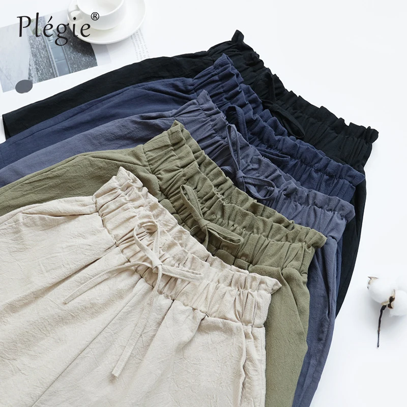 Plegie High Waist Summer Shorts Women Cotton Linen Shorts Trousers Feminino Elastic Wasit Home Loose Casual Shorts With Pocket
Plegie High Waist Summer Shorts Women Cotton Linen Shorts Trousers Feminino Elastic Wasit Home Loose Casual Shorts With Pocket