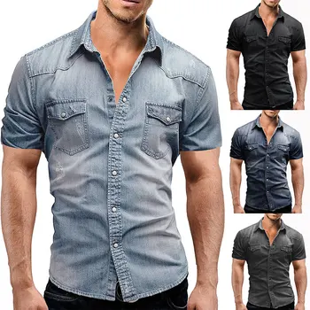 Streetwear Jeans Shirt Double Pocket Denim Shirt Summer Casual M-3XL Men Short Sleeve Shirt
Streetwear Jeans Shirt Double Pocket Denim Shirt Summer Casual M-3XL Men Short Sleeve Shirt