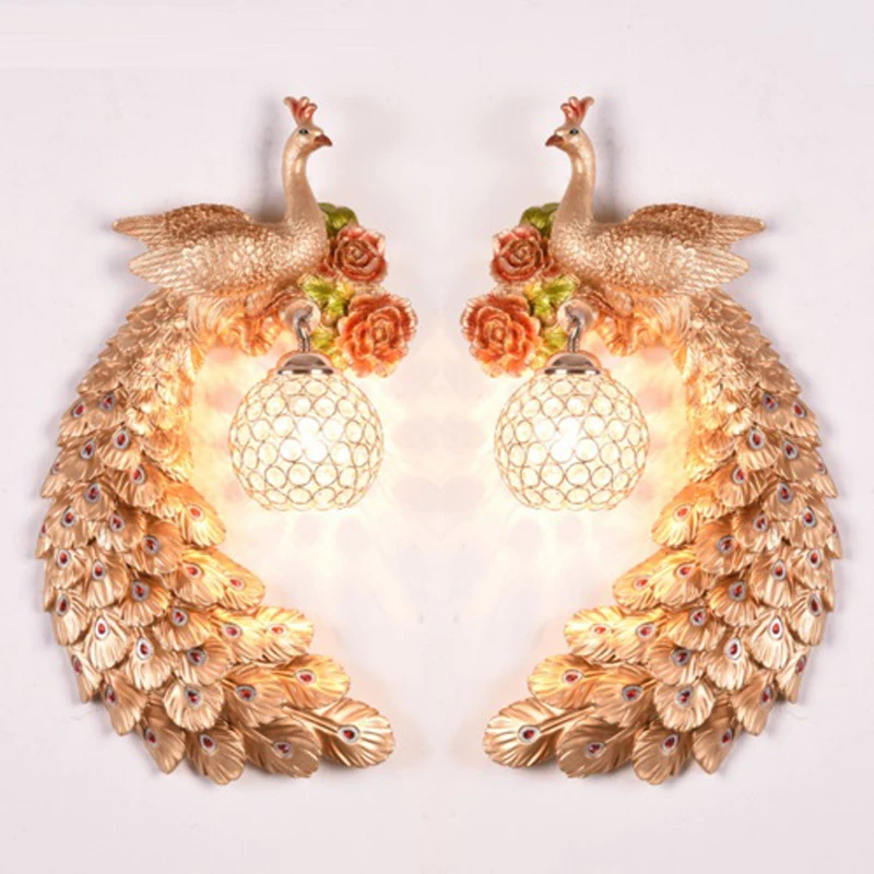 Southeast Asian Peacock Mural Crystal Wall lamp French Garden Bedside Aisle European-style living room TV background Wall lamp
Southeast Asian Peacock Mural Crystal Wall lamp French Garden Bedside Aisle European-style living room TV background Wall lamp