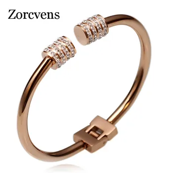 ZORCVENS Luxury Rose Gold Color Crystal Bracelets For Women Cuff Bracelet Jewelry bracelets High Quality Bracelet Pulseiras
ZORCVENS Luxury Rose Gold Color Crystal Bracelets For Women Cuff Bracelet Jewelry bracelets High Quality Bracelet Pulseiras