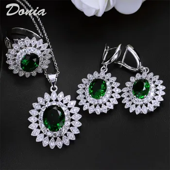 Donia jewelry Fashion hollow oval zircon earrings necklace ring three-piece wedding jewelry women's banquet set gift
Donia jewelry Fashion hollow oval zircon earrings necklace ring three-piece wedding jewelry women's banquet set gift