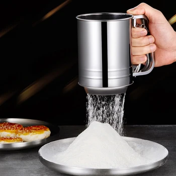 Sieve Stainless Steel Flour Sieve Cup Type Kitchen Accessories Semi-Automatic Dessert Tools 
Sieve Stainless Steel Flour Sieve Cup Type Kitchen Accessories Semi-Automatic Dessert Tools