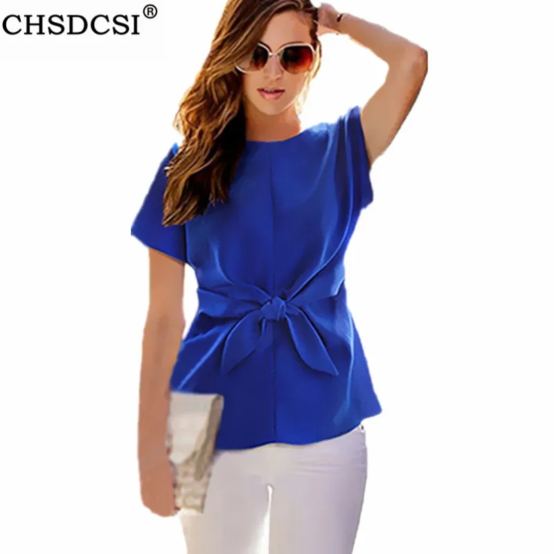CHSDCSI Bowknot Blouses Rose Blue Office Tops Womens Blusas Chiffon Blouse O-neck Short Sleeve Casual White Plus Size Shirts
CHSDCSI Bowknot Blouses Rose Blue Office Tops Womens Blusas Chiffon Blouse O-neck Short Sleeve Casual White Plus Size Shirts