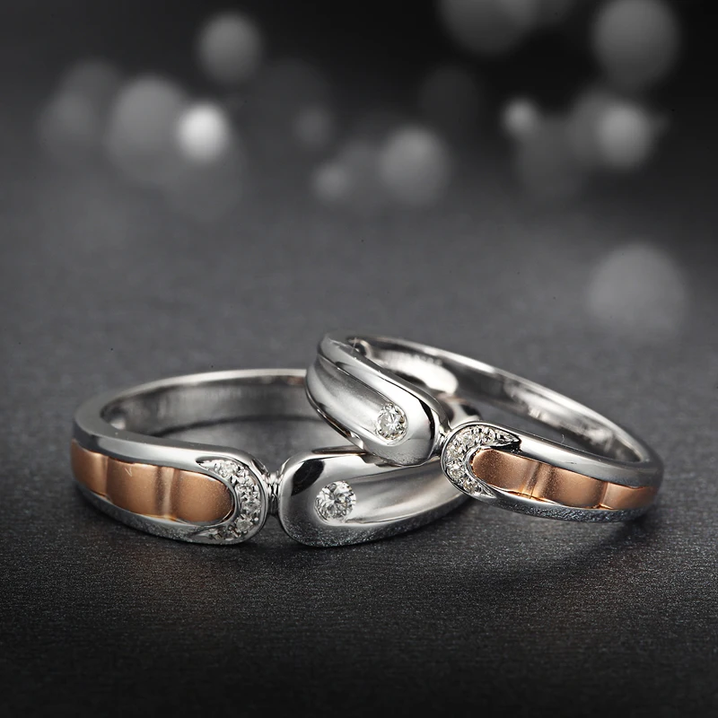 18K Two-Tone Gold Natural Diamond Ring Couple Set Wedding Band Handmade Engagement Jewelry Rose & White Gold
18K Two-Tone Gold Natural Diamond Ring Couple Set Wedding Band Handmade Engagement Jewelry Rose & White Gold