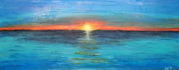Oil Painting Rising Sun Above River Enliven Interior Landsc by its Sharp Contrast of the Bule River Water and the Jacinth Clouds
Oil Painting Rising Sun Above River Enliven Interior Landsc by its Sharp Contrast of the Bule River Water and the Jacinth Clouds
