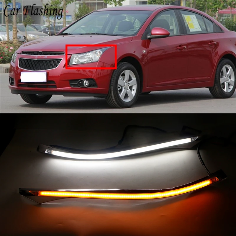 2PCS Car LED Headlight Eyebrow For Chevrolet Cruze 2009 2010 2011 2012 2013 2014 12V DRL Daytime Running Light with Turn Signal
2PCS Car LED Headlight Eyebrow For Chevrolet Cruze 2009 2010 2011 2012 2013 2014 12V DRL Daytime Running Light with Turn Signal
