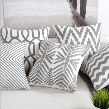 Cotton Embroidered Cushion Cover Grey Geometric Home Decor Pillow Cover Christmas Gift Sofa Throw Pillow Case 45X45CM
Cotton Embroidered Cushion Cover Grey Geometric Home Decor Pillow Cover Christmas Gift Sofa Throw Pillow Case 45X45CM