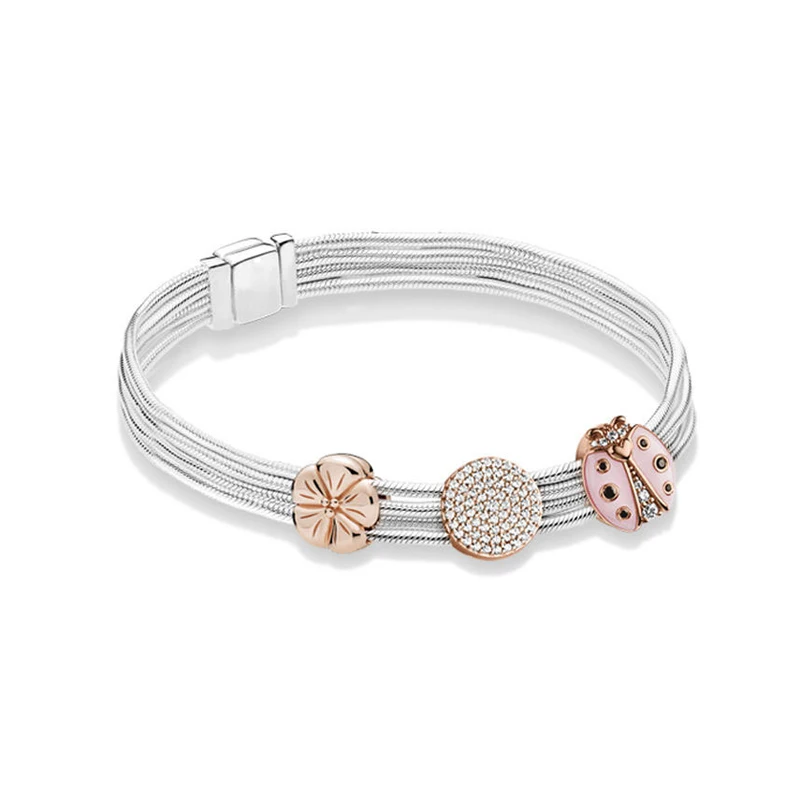 Authentic 925 Sterling Silver Reflexions Multi Snake Chain Bracelet Fit European Charms Pan Bracelet For Women DIY Jewelry
Authentic 925 Sterling Silver Reflexions Multi Snake Chain Bracelet Fit European Charms Pan Bracelet For Women DIY Jewelry